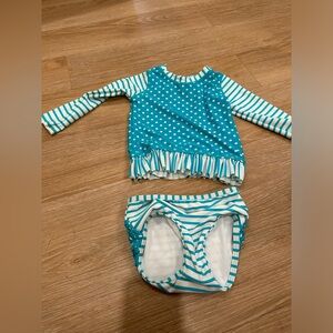 Ruffle butt twice piece swim suit